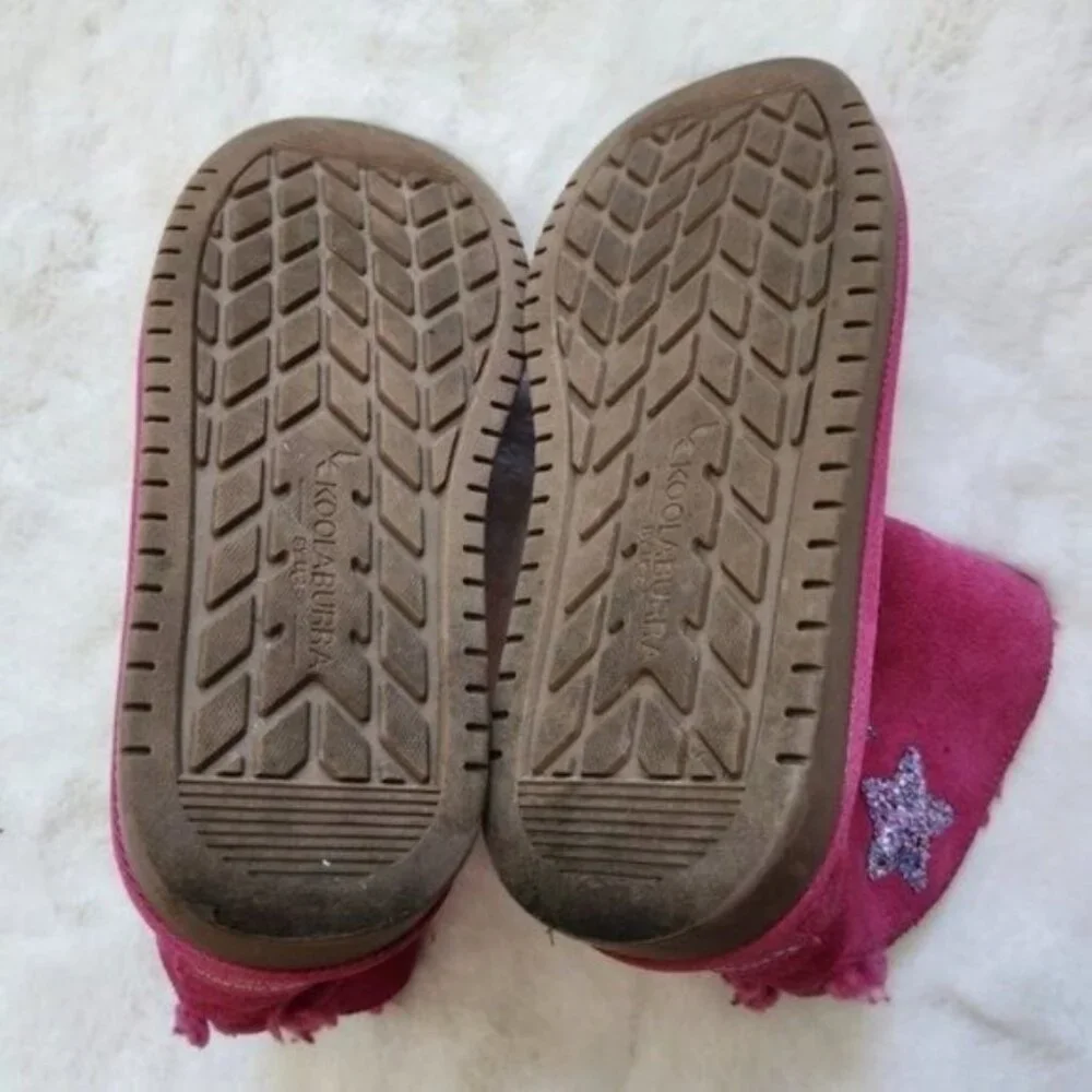 KOOLABURRA UGG PINK STAR MINI SUEDE GIRLS BOOTS